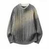 Suéter de Invierno 2026 Estilo Coreano Nuevo con Cuello Henley para Hombre, Suéter de Punto Retorcido, Suéter Falso de Dos Piezas para Hombre