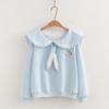 Sudadera Japonesa Dulce JK Otoño 2025 con Cuello Marino de Manga Larga para Mujer, Top Casual Juvenil con Solapa Grande