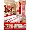 Decoração de Personagem Dupla Felicidade em Placa Kt para Parede de Cabeceira do Quarto da Noiva, Montagem de Ambiente para Quarto de Casamento, Conjunto de Casamento, Decorações de Casamento