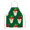 Nuevo Delantal de Lino sin Mangas Anti-Manchas con Estampado de Reno Navideño y Papá Noel para Cocina, Soporta Diseño Personalizado con Tu Propia Imagen