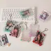 Portatarjeta de Control de Acceso de Acrílico Transparente, Tarjeta de Autobús, Cubierta Protectora para Tarjeta de Comedor Estudiantil, Tarjeta de Trabajo, Llavero para Mochila con Foto de Fan