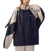 Chaqueta Guapa de Color Contrastante Plagiant para Mujer Nueva Moda Primavera y Otoño 2025 Chaqueta Casual Versátil Moda Marca de Moda Estilo Hong Kong Holgada Chaqueta de Carga