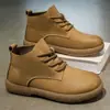 Nuevos Zapatos Casuales para Hombre Primavera y Otoño 2026, Zapatos Casuales de Cuero Antideslizantes de Caña Alta Estilo Británico, Zapatos de Moda Tendencia para Hombre