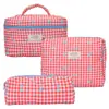 Bolsa Cosmética Portátil Grande Capacidade Floral Pequeno Armazenamento Algodão Acolchoado Portátil Flores Fofas Ins Viagem Estudantes