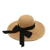 Nuevo Sombrero de Paja Tejida Casual de Primavera y Verano Versátil para Viajes Sombrilla y Protección Solar para Exteriores Sombrero de Playa con Pajarita