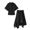 ZA comercio exterior transfronterizo artículo popular de ropa para mujer 2026 verano nuevo conjunto de top de manga corta y cuello medio alto y falda larga de cintura alta
