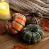 Nuevo producto transfronterizo: Decoraciones de Halloween, adornos de calabaza de tela a cuadros estilo ins, decoraciones de calabaza para el festival de la cosecha
