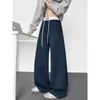Nova Calça Esportiva Larga Baggy Estilo Americano Outono/Inverno 2026 Corte Assimétrico Faca Curva Hip Hop para Fitness