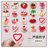 20 Piezas de Imanes Suaves Magnéticos para Refrigerador con Temática de Fresa, Decoración Graffiti de Comida Postre Fruta Pegatinas Magnéticas Creativas Impermeables DIY