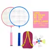 Raquete de Badminton para Crianças de 3 a 12 Anos Alunos do Ensino Fundamental Uso para Iniciantes Masculino Feminino Raquete Dupla Pequena Adulto Criança Conjunto de Duas Peças