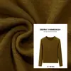 Camiseta básica de manga larga de imitación cachemira tipo mousse para mujer, cuello redondo, alta elasticidad, 26 nuevos artículos de otoño, corte entallado, hombros normales
