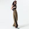 Calça Casual de Seda Gelada Masculina Esportiva Secagem Rápida Moderna Estilo Americano Solta Caimento Reto Perna Larga Longa