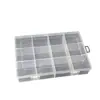 Caja de Plástico Transparente PP de 12 Compartimentos Fijos para Piezas de Ferretería, Puntas de Uñas, Caja de Almacenamiento de Diamantes, Caja de Empaque para Productos de Juguetes al por Mayor
