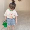 Ropa para Niños Camiseta de Manga Corta para Niñas 2022 Verano Nuevo Estilo Ropa de Verano para Niños Camiseta Básica de Media Manga de Moda Algodón Trbottomy