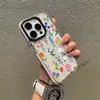 Capa de celular transparente com margaridas de flores silvestres transfronteiriças em cores contrastantes para iPhone 15 Pro, 16 Pro, capa floral da primavera moderna