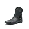 Botas Martin de Talla Grande Transfronterizas Botas de Cuero Nuevas Otoño e Invierno Zapatos de Cuero de Caña Alta con Cremallera Lateral para Hombre Comercio Exterior Retro Botas Martin Británicas