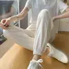 Pantalones Jogger de Verano Finos Casuales Sueltos Adelgazantes de Cintura Alta Estilo Linterna para Mujer Talla Grande 100 kg