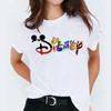 Camiseta de Mujer Estampada con Combinación de Letras de Dibujos Animados al Por Mayor en Grandes Cantidades, Moda Casual de Verano para Mujer, Tops Dulces y Cool