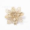 Flor artificial de alta gama para Navidad, hueca, dorada, rosa, flor de Navidad, decoración navideña, accesorios para fotografía, accesorios DIY, fabricante