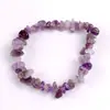 Pulseira de Pedra Natural com Pedrinhas Artesanal Versátil Fofa Colorida Pulseira de Cristal Rosa