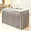 Falda de Mesa de Terciopelo Dorado Personalizada Mantel para Mesa de Conferencias Cuadrado Cubierta para Mesa de Exposición de Oficina Falda de Mesa Falda de Mesa Simple para Promoción de Eventos