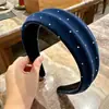 Faixa de Cabeça de Veludo com Gipsofila de Novo Estilo Outono/Inverno 2025, com Aba Larga para Sair, Versátil, Grampo de Cabelo para Penteados, Acessórios de Cabelo