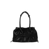Bolsa de Braço Brilhante Plissada com Laço Popular Estilo Coreano Nova Coleção Verão 2025 Estilo Ballet Bolsa de Ombro Único Bolsa Feminina