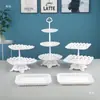 Adornos para mesa de postres soporte de exhibición desechable juego de tazas para pasteles y frutas decoración de mesa de buffet frío de cumpleaños soporte para pasteles decoración