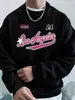 14 Chicago Los Ángeles Sudadera Estampada para Hombre Sudadera Cálida de Otoño Sudadera Casual Holgada de Cuello Redondo