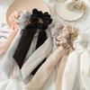 Cintas para Coletas Japonesas y Coreanas Transfronterizas, Scrunchies, Moños para el Cabello con Borla Nudo de Color Sólido, Accesorios para el Cabello de Alta Elasticidad