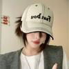 Gorra de Béisbol de Verano para Mujer con Bordado de Letras, Visera Dura, Circunferencia de Cabeza Grande, Gorra Casual para Hombre, Nuevo Estilo 2025 con Agujeros