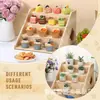 Suporte de Cupcake de Madeira Transfronteiriço Rack Pequeno de Armazenamento de Plantas Verdes para Mesa de Trabalho Rack de Exibição de Bonecas Rack de Exibição Comercial