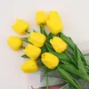 Tulipán de Simulación PU Sintético Flor Artificial Soportes Colores Boda Decoración Suave Fábrica de Arte Floral Suministro al por Mayor