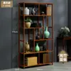 Librero de Madera Maciza Estilo Chino Mueble para Té Vinoteca Estante para Flores Gabinete Divisorio Adornos para Sala de Estar Estante de Almacenamiento de Pie de Múltiples Capas