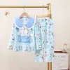Pijama Infantil 2026 Primavera y Otoño Manga Larga Nuevo Cuello de Muñeca de Princesa Estilo Delgado de Dibujos Animados Conjunto de Ropa de Casa para Niñas