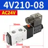 Válvula Solenoide Airtac 4V210-08/310/410 Válvula de Control de Aire de Dos Posiciones y Cinco Vías para Reversión de Cilindro Neumático