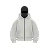 Sudadera con capucha de moda para hombre para primavera y otoño con forro polar, con cremallera, chaqueta con capucha con diseño de capucha de doble capa, cárdigan casual