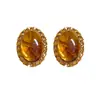 Pendientes Ovalados de Resina Color Café Maillard Aguja Plateada Otoño e Invierno Retro Versátiles Pendientes de Lujo Ligero de Alta Gama para Mujer