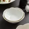 Novo Conjunto de Tigelas e Pratos Luxo Leve Cerâmica Louça Restaurante Tigela Pétala Hotel Especial Galvanoplastia Prato Irregular Simples