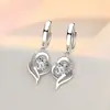 Aretes de moissanita simulación de transmisión en vivo para mujer estilo Ins amor plata de ley S925 circonita seis garras aretes de moissanita aretes