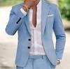 Pantalones de Exportación Transfronteriza Personalizados de una Sola Fila con Dos Botones y Bolsillo Grande de Solapa Traje Casual Ajustado Estilo Británico Chaqueta para Hombre Traje