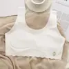 Roupa íntima de seda gelada para meninas no verão, para estudantes do ensino fundamental de 6 a 12 anos, regata respirável e leve para crianças em fase de desenvolvimento