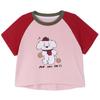 Camiseta Manga Raglan Manga Curta Desenho Animado para Meninas 2026 Verão Novo Estilo Crianças Sensação Fresca Alta Qualidade Moderna Versátil Top