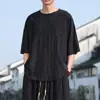 Traje Hermano Gordo para Hombre Verano Delgado Manga Corta Pantalones Sueltos Moda Lujo Ligero Camiseta Conjunto de Dos Piezas con Agujero