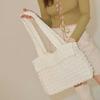 Yeyu/Han Suxi Mismo Estilo Bolso Tote de Nailon Bolso de Algodón Plisado Ligero Simple Gran Capacidad Bolso de Hombro
