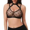 Sutiã de Comércio Exterior Estilo Pure Lust Malha Transparente Sexy Verão Fino Push-Up Coração Halter Sem Alças