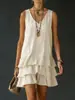 Site Independente Europeu e Americano da Amazon Transfronteiriço Moda Primavera/Verão 2026 Vestido Regata Casual Soltinho Liso para Mulheres