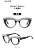 Óculos de Leitura Cat-Eye Modernos Cravejados de Diamantes, Proteção Ocular de Alta Definição, Anti-Luz Azul, Anti-Fadiga, Óculos Lisos para Idosos