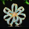 Broche de Flor con Lazo Turquesa Estilo Lujo Ligero, Diseño Moderno y Elegante, Broche para Abrigo, Pin Versátil para el Día a Día