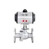 Válvula de esfera pneumática com flange em aço inoxidável, interruptor de vedação a vapor de alta temperatura de fechamento rápido, válvula reguladora Q641F-16P